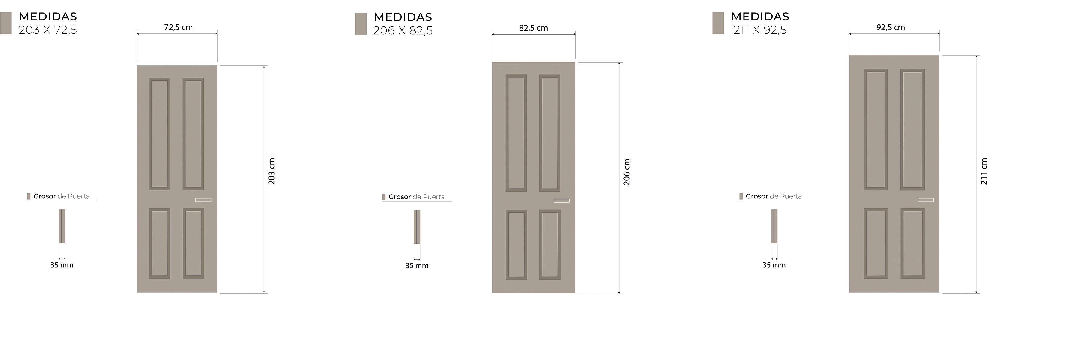 Medidas Técnicas Amiens T Interior Lacada
